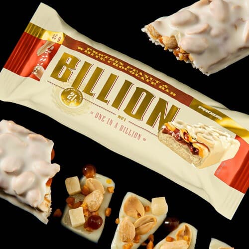 Billion - Barrita proteica de cacahuete y chocolate blanco